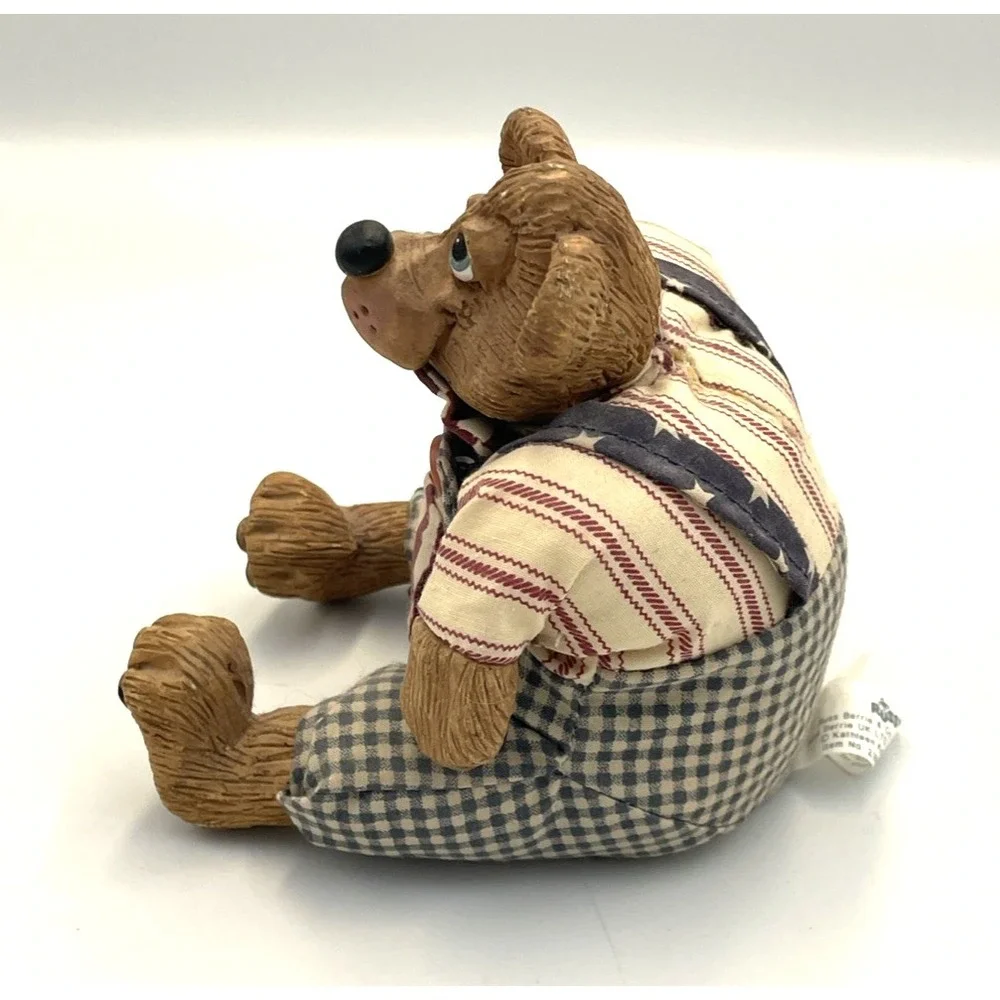 Vtg Russ Berrie Yankee Doodle Bear #2186 Shelf Sitter American‎ Flag Patriotic